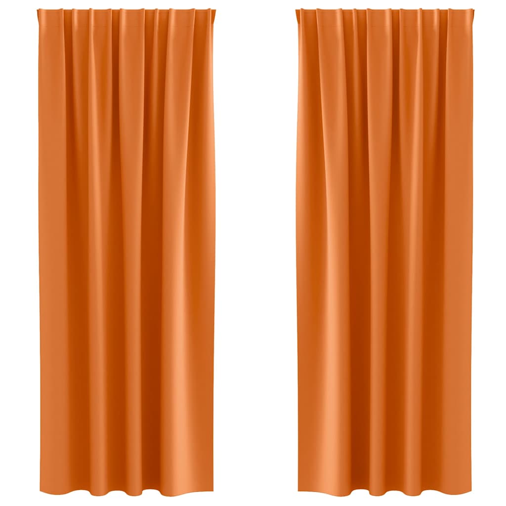 Blackout Curtains with Curtains Bright Orange Polyester