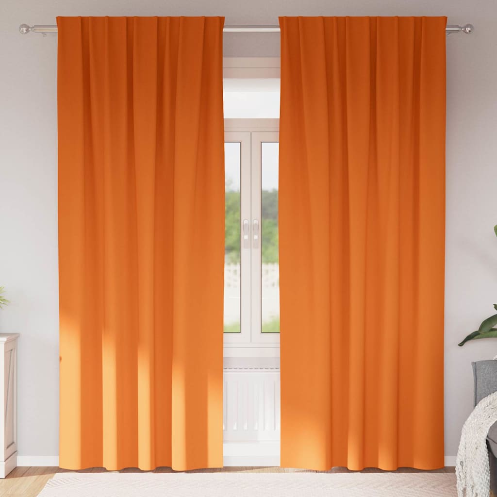 Blackout Curtains with Curtains Bright Orange Polyester