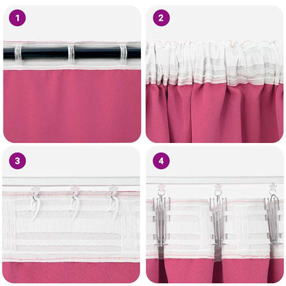 Blackout Curtains with Curtains Bright Pink Polyester