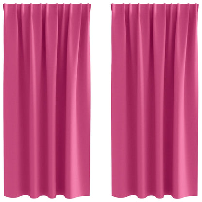 Blackout Curtains with Curtains Bright Pink Polyester