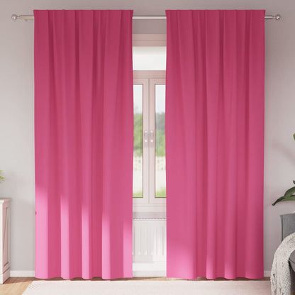 Blackout Curtains with Curtains Bright Pink Polyester