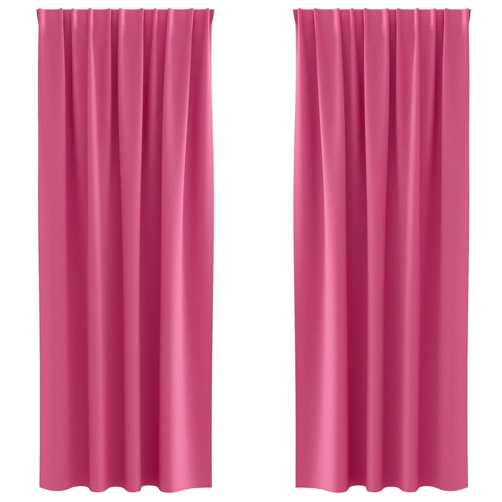 Blackout Curtains with Curtains Bright Pink Polyester