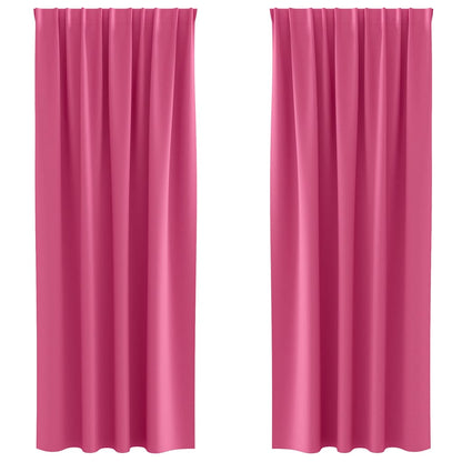 Blackout Curtains with Curtains Bright Pink Polyester