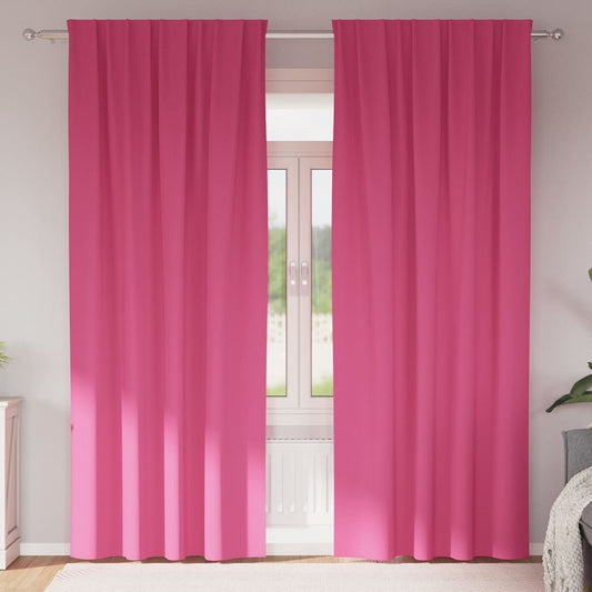 Blackout Curtains with Curtains Bright Pink Polyester