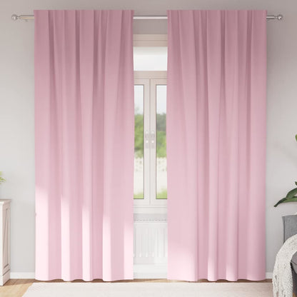 Blackout Curtains with Curtains Baby Pink Polyester