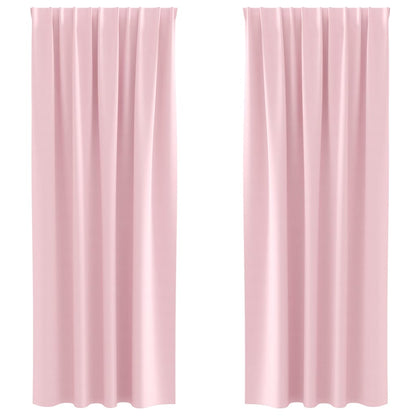 Blackout Curtains with Curtains Baby Pink Polyester