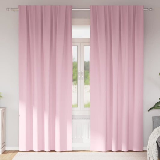 Curtains with Curtains 2 pcs Baby pink Polyester