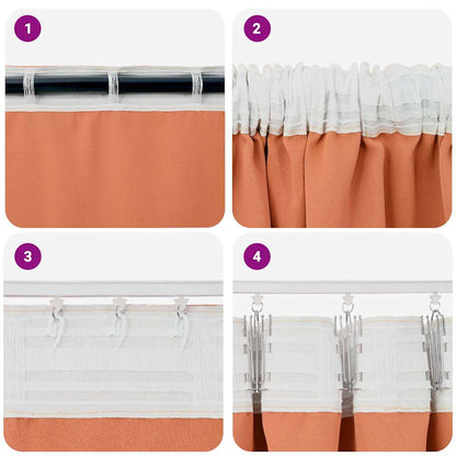 Blackout Curtains with Curtains Terracotta Polyester