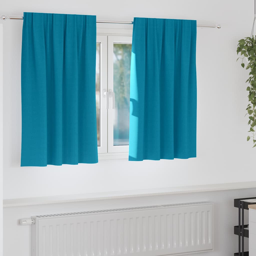 Blackout Curtains with Curtains Turquoise Polyester