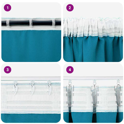 Blackout Curtains with Curtains Turquoise Polyester