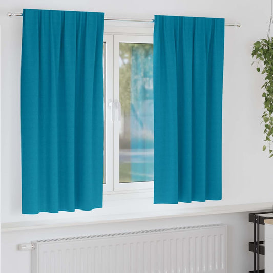 Blackout Curtains with Curtains Turquoise Polyester