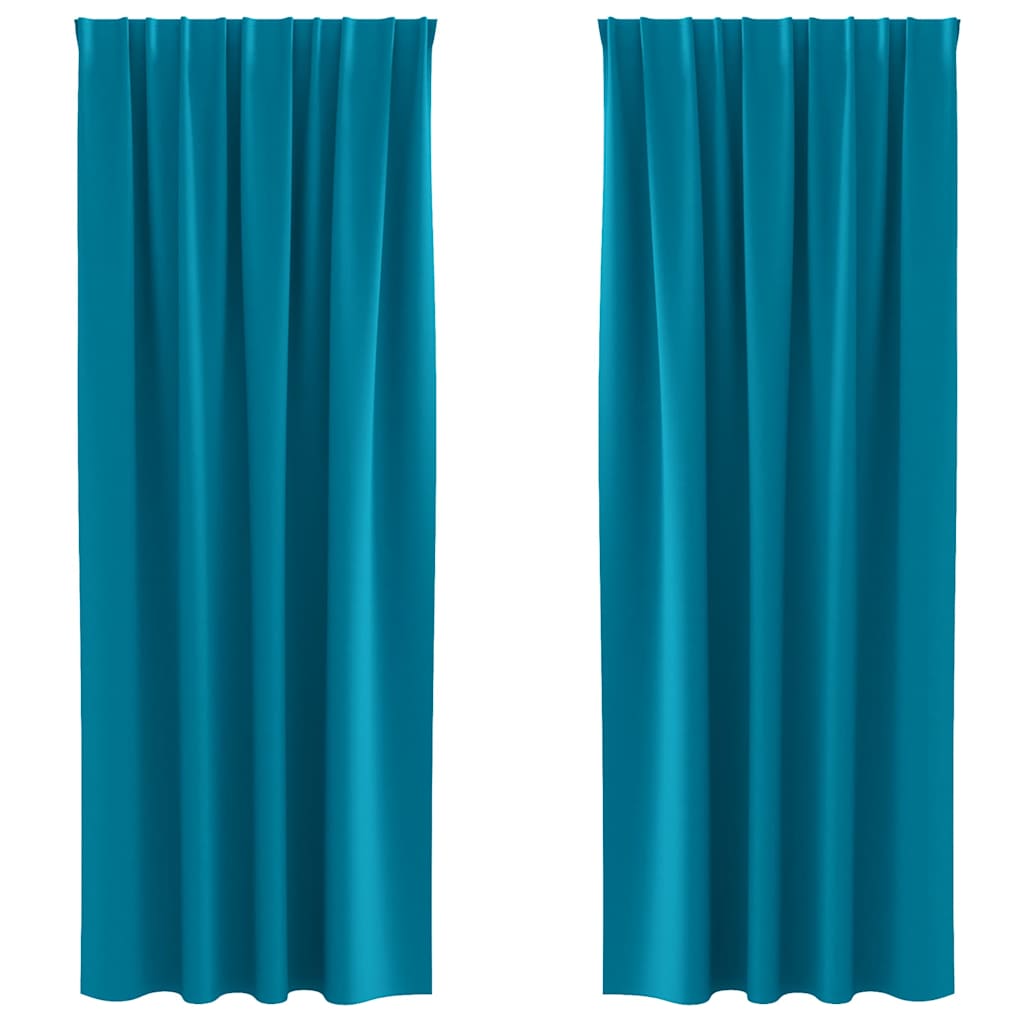 Blackout Curtains with Curtains Turquoise Polyester