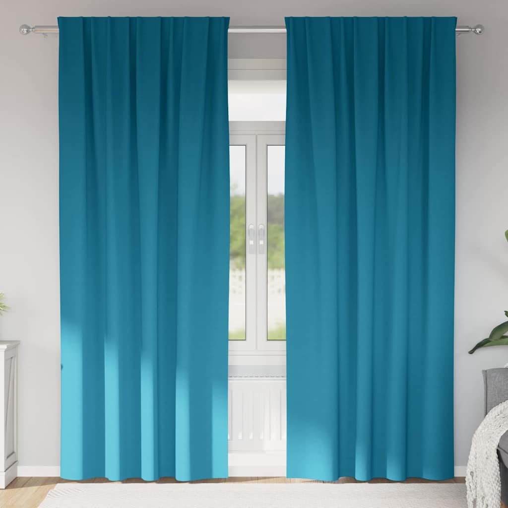 Blackout Curtains with Curtains Turquoise Polyester
