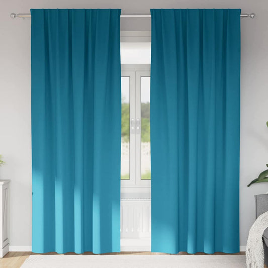 Blackout Curtains with Curtains Turquoise Polyester