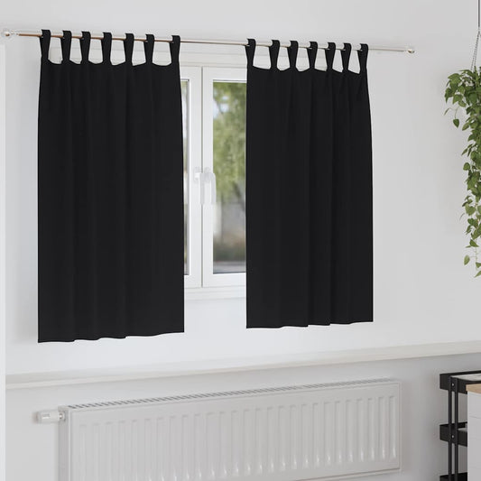 Blackout Curtains with Curtains Black Polyester