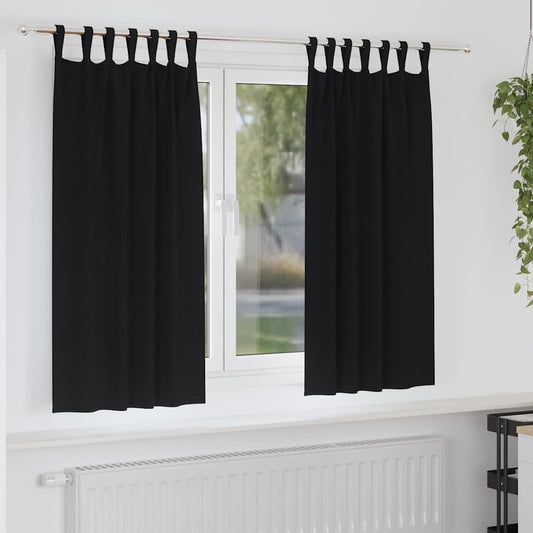 Blackout Curtains with Curtains Black Polyester