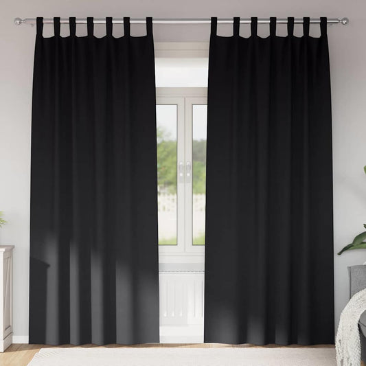 Blackout Curtains with Curtains Black Polyester