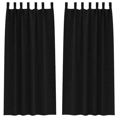 Blackout Curtains with Curtains Black Polyester