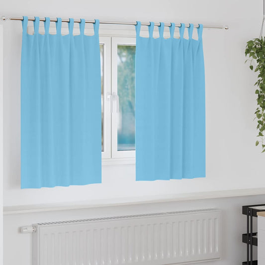 Blackout Curtains with Curtains Light Blue Polyester