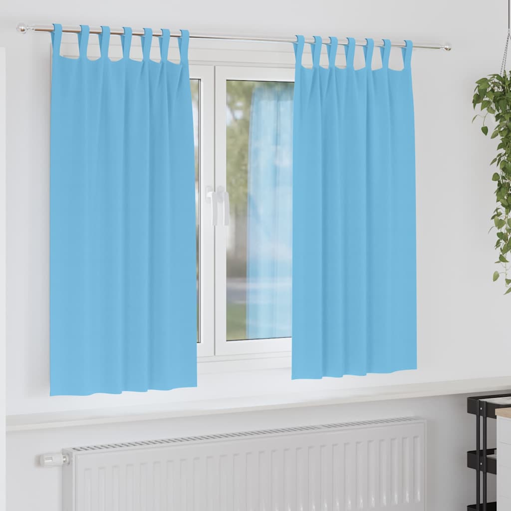 Blackout Curtains with Curtains Light Blue Polyester