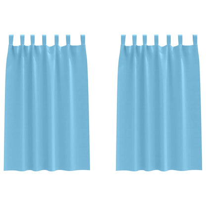 Blackout Curtains with Curtains Light Blue Polyester