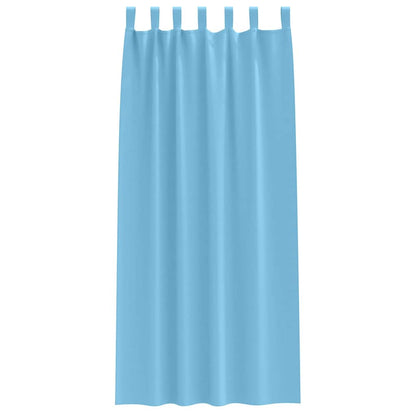 Blackout Curtains with Curtains Light Blue Polyester
