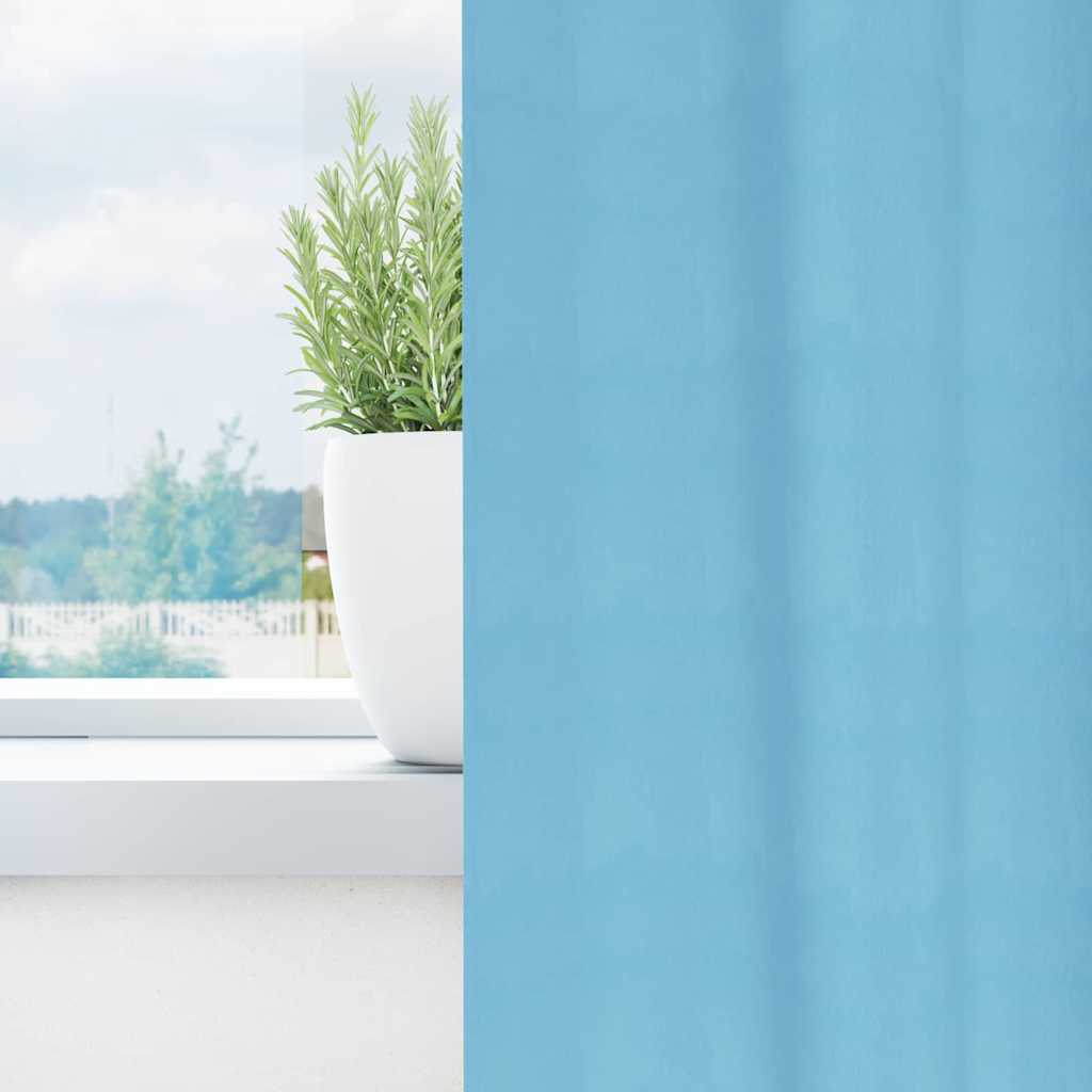 Blackout Curtains with Rings 2 pcs Light Blue 245 x 140 cm