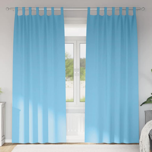 Blackout Curtains with Curtains Light Blue Polyester