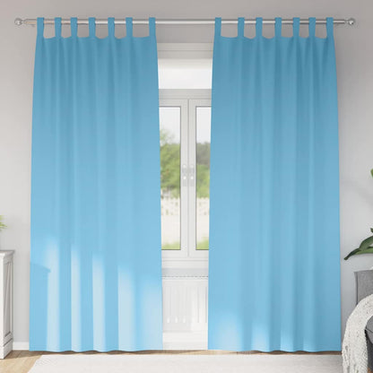 Blackout Curtains with Curtains Light Blue Polyester