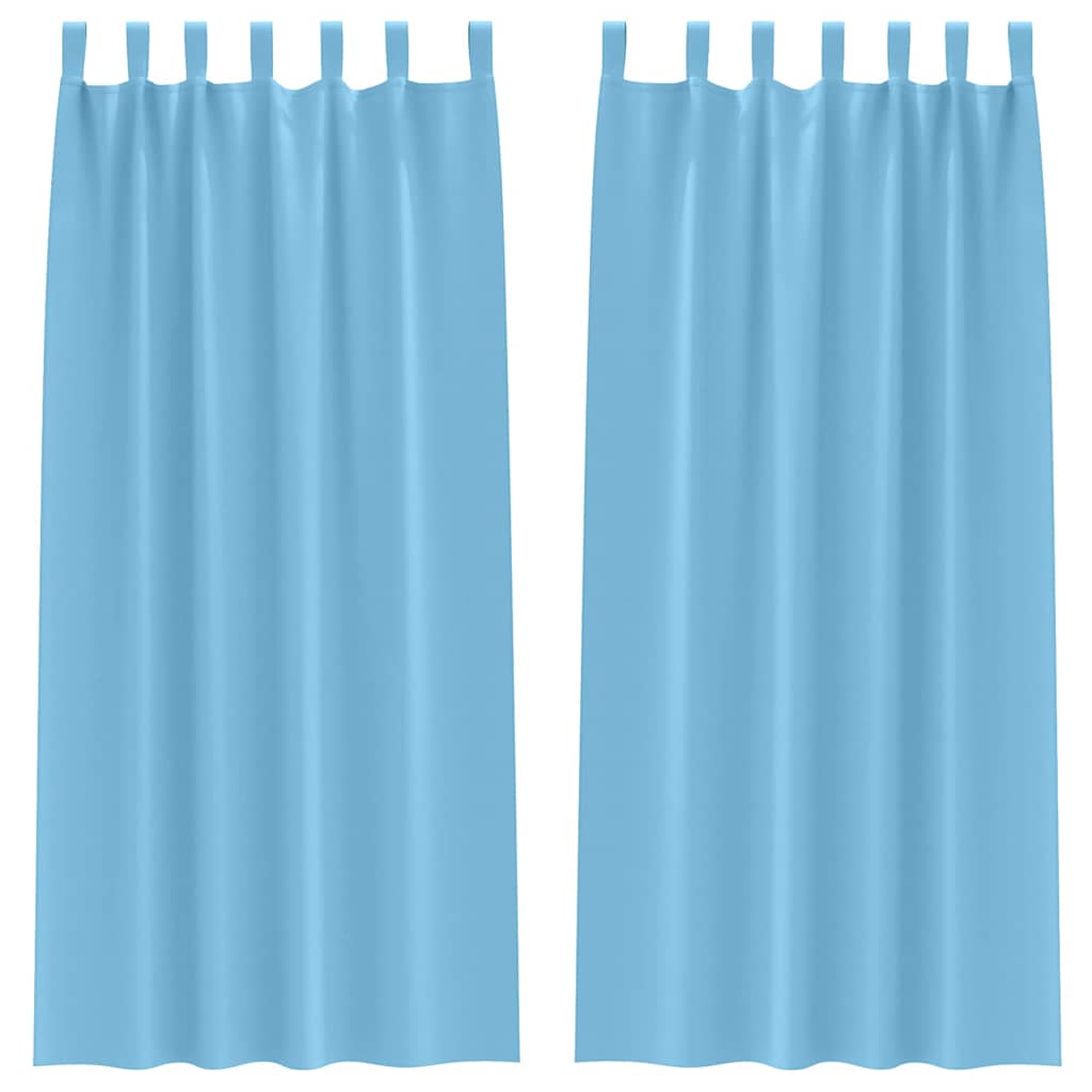 Blackout Curtains with Curtains Light Blue Polyester