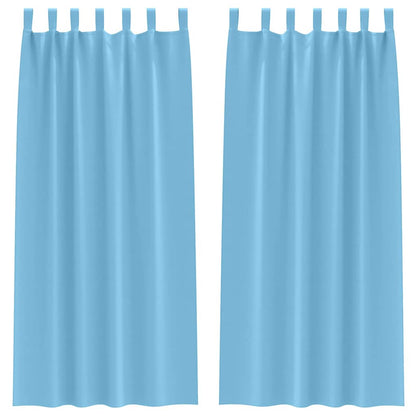 Blackout Curtains with Curtains Light Blue Polyester