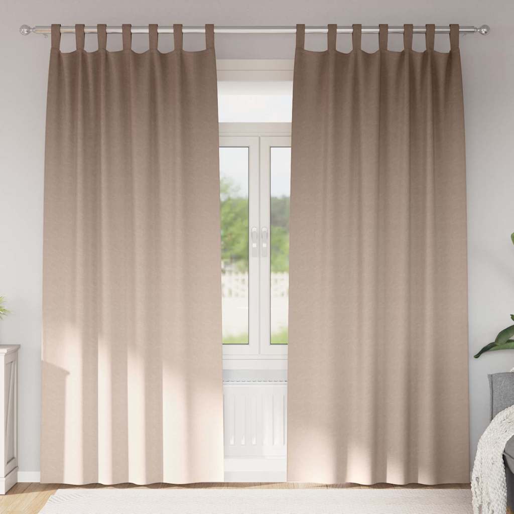 Blackout Curtains with Curtains Taupe Polyester