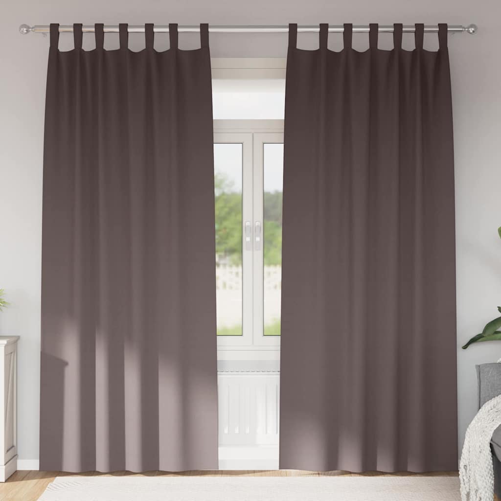 Blackout Curtains with Curtains Dark Brown Polyester