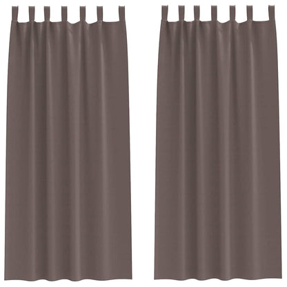 Blackout Curtains with Curtains Dark Brown Polyester