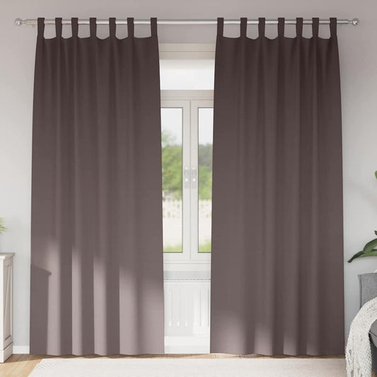 Blackout Curtains with Curtains Dark Brown Polyester