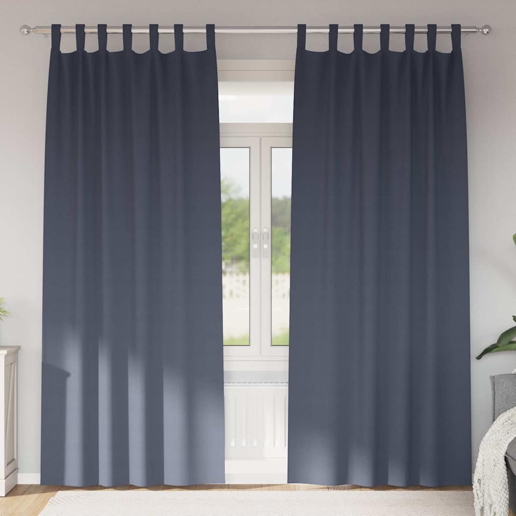 Blackout Curtains with Curtains Anthracite Polyester