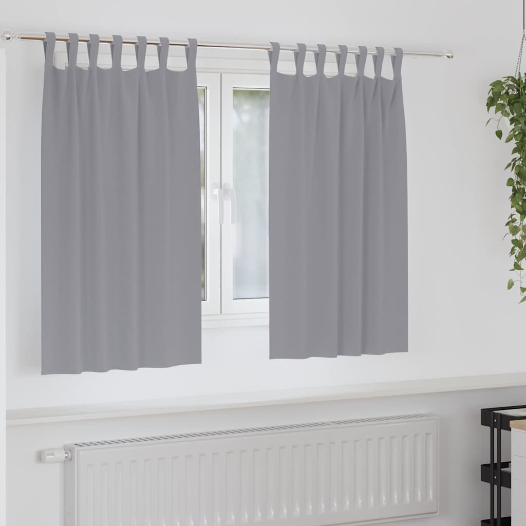Blackout Curtains with Curtains Light Grey Polyester