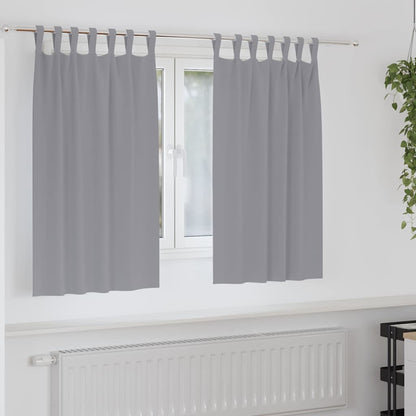 Blackout Curtains with Curtains Light Grey Polyester