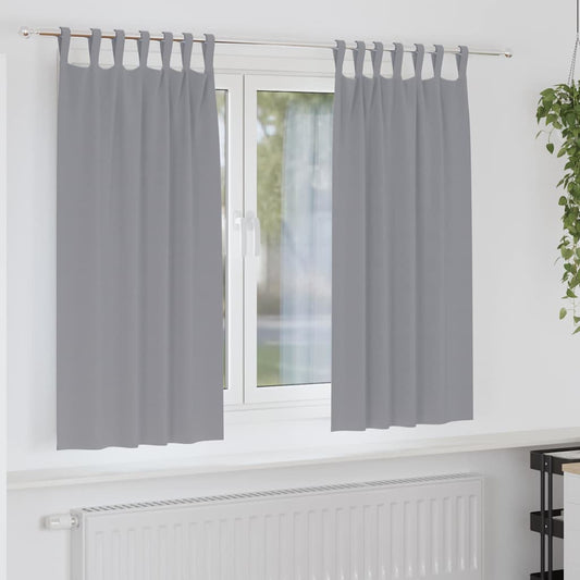 Blackout Curtains with Curtains Light Grey Polyester