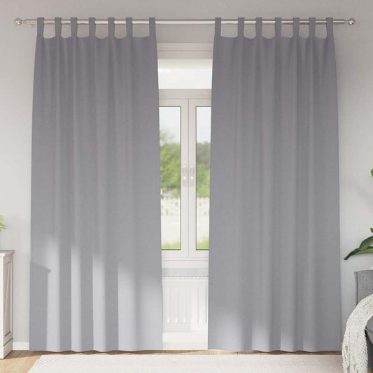 Blackout Curtains with Curtains Light Grey Polyester