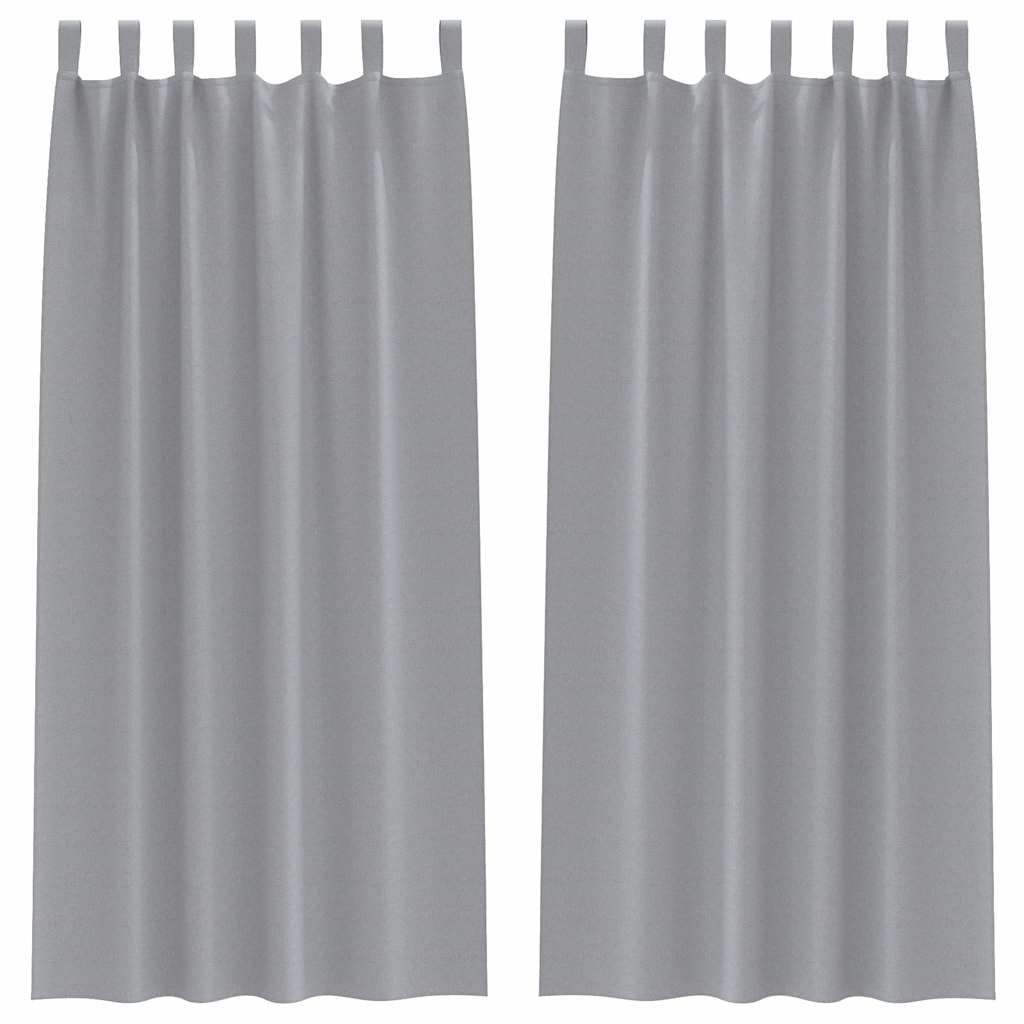 Blackout Curtains with Curtains Light Grey Polyester