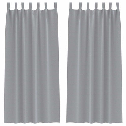 Blackout Curtains with Curtains Light Grey Polyester