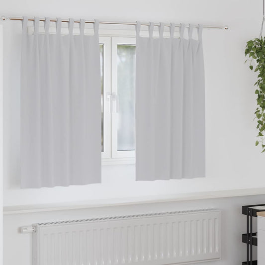 Blackout Curtains with Curtains Light Grey Polyester