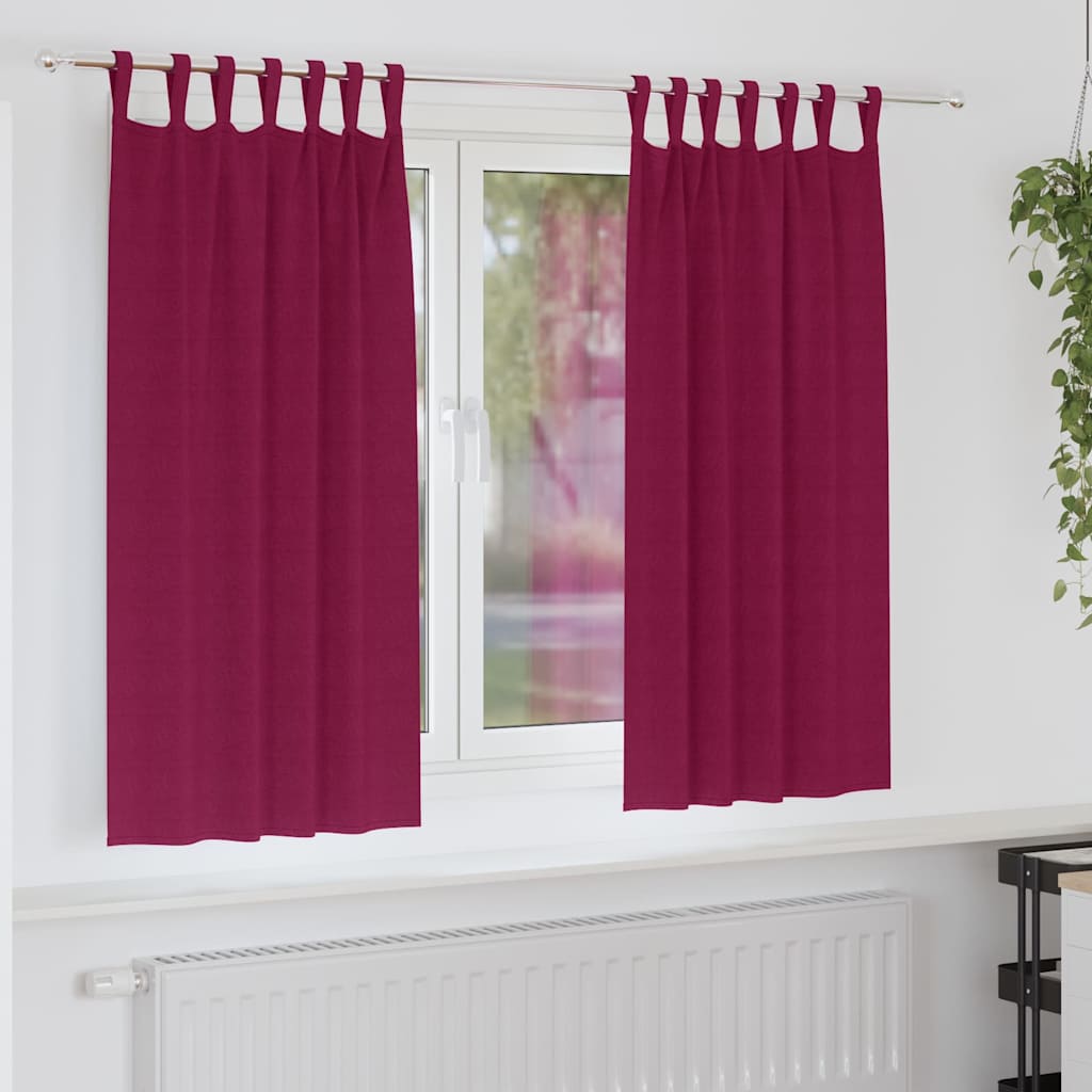Blackout Curtains with Curtains Wine Red Polyester