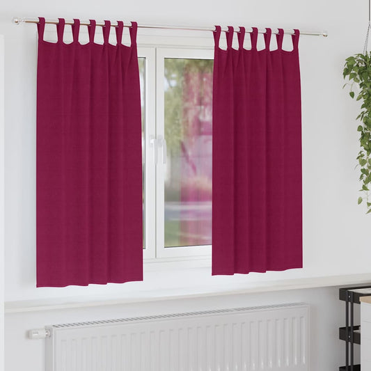 Blackout Curtains with Curtains Wine Red Polyester