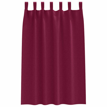 Blackout Curtains with Curtains Wine Red Polyester