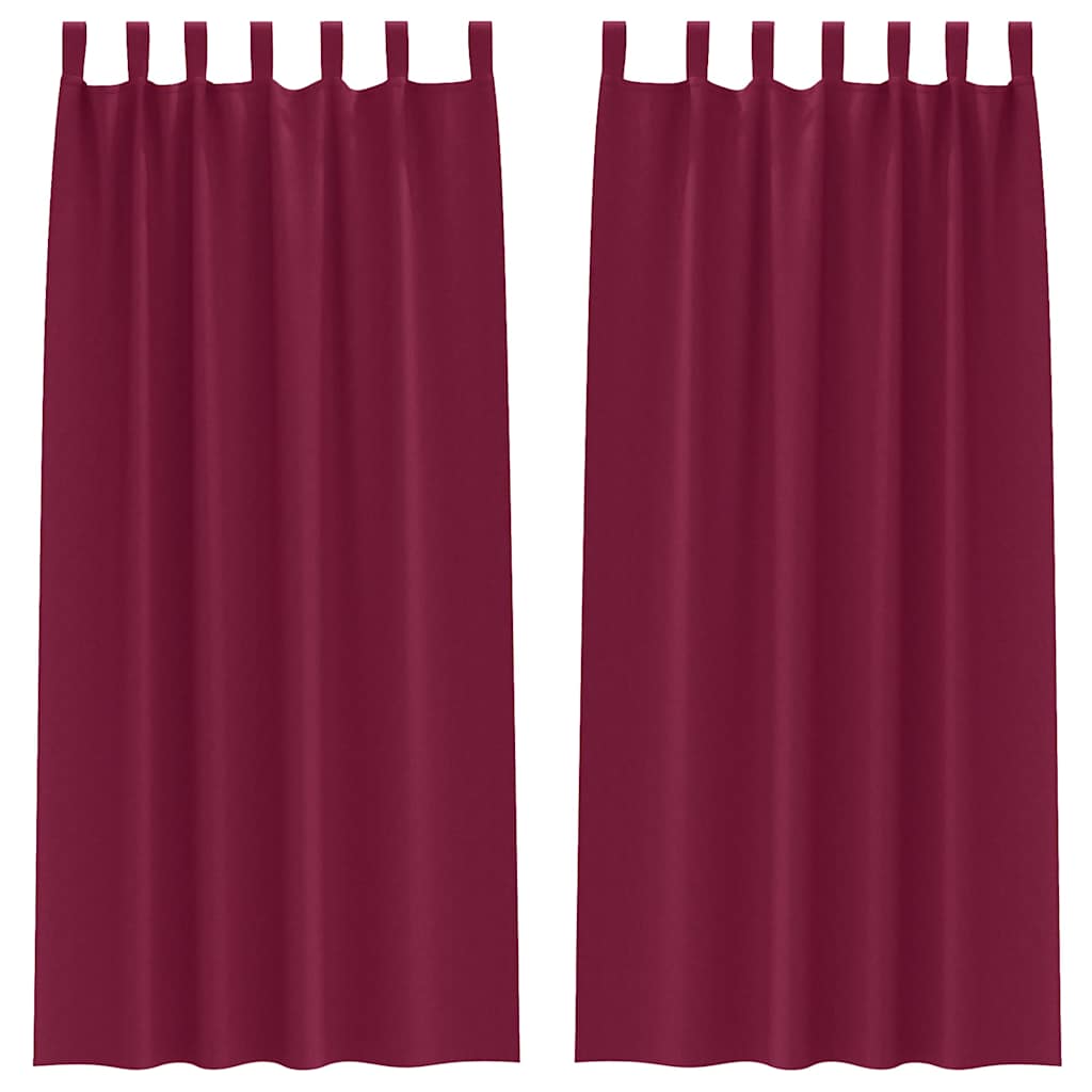 Blackout Curtains with Curtains Wine Red Polyester