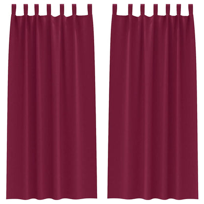 Blackout Curtains with Curtains Wine Red Polyester