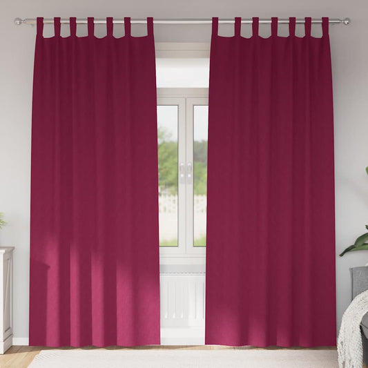 Blackout Curtains with Curtains Wine Red Polyester