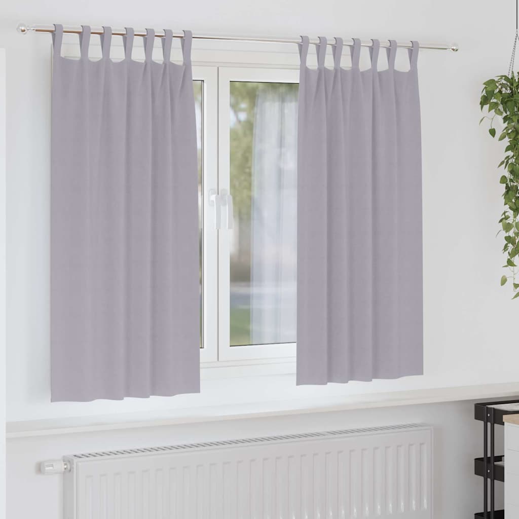 Blackout Curtains with Curtains Metal Grey Polyester